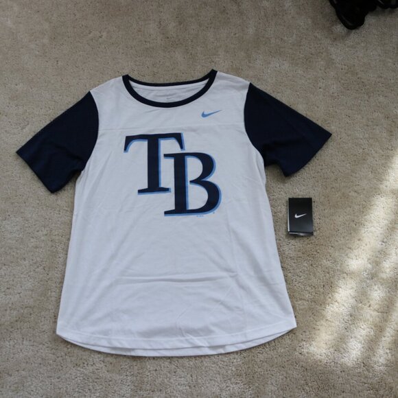 Nike White and Blue TB Logo Tee - Picture 1 of 4